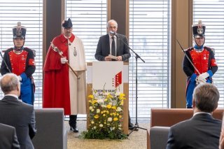 Le président du Conseil d'Etat Christophe Darbellay a pris la parole lors de la réception.